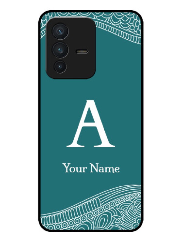 Custom Vivo V23 5G Custom Metal Phone CaseLine Art Pattern With Custom Name Design