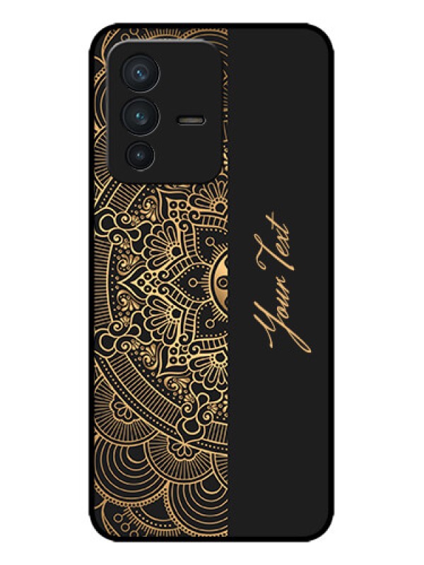 Custom Vivo V23 5G Custom Metal Phone CaseMandala Art With Custom Text Design