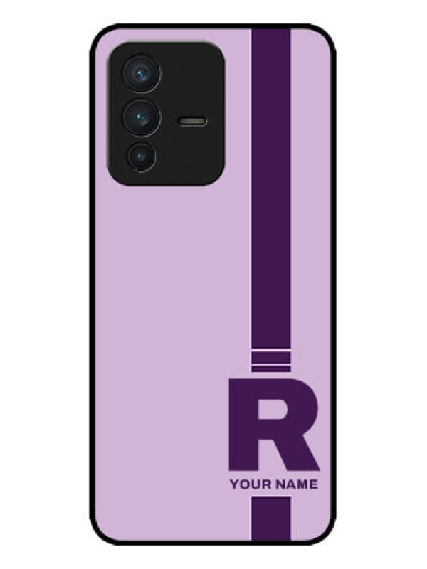 Custom Vivo V23 5G Custom Metal Phone CaseSimple Dual Tone Stripe With Name Design