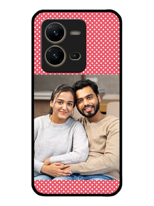 Custom Vivo V25 5G Custom Metal Phone CaseWhite Dotted Design