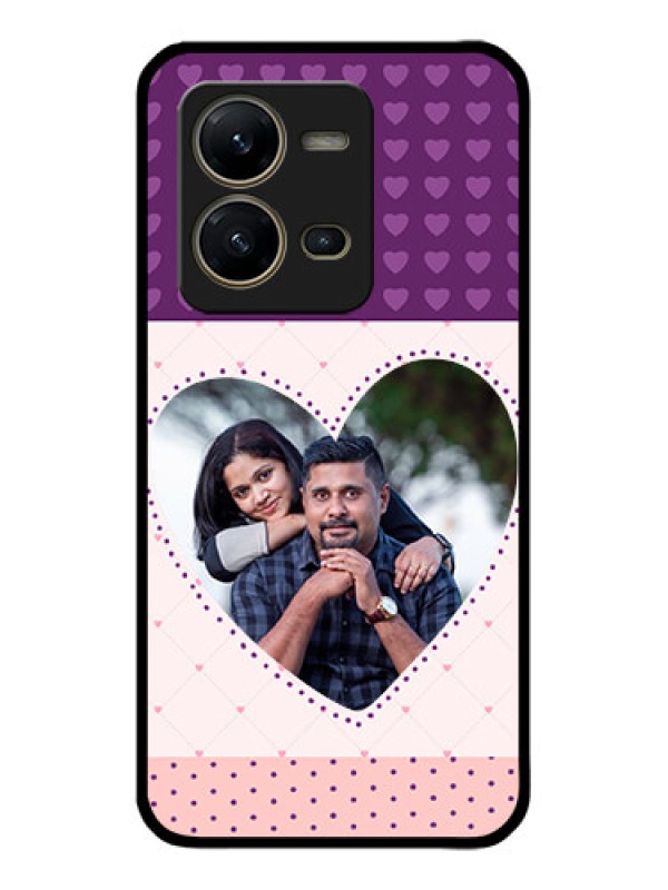 Custom Vivo V25 5G Custom Metal Phone CaseViolet Love Dots Design