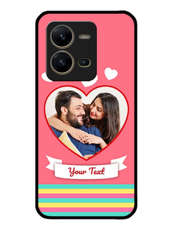 Custom Vivo V25 5G Custom Metal Phone CaseLove Shapes Doodle Design