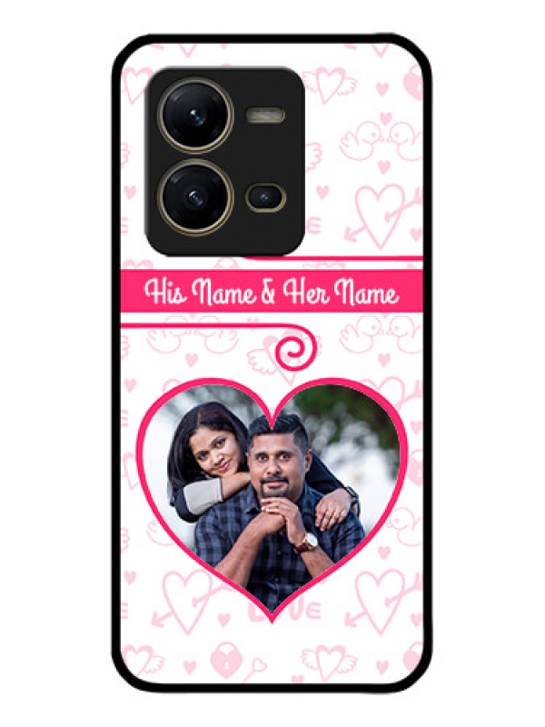 Custom Vivo V25 5G Custom Metal Phone CaseHeart Shape Love Design