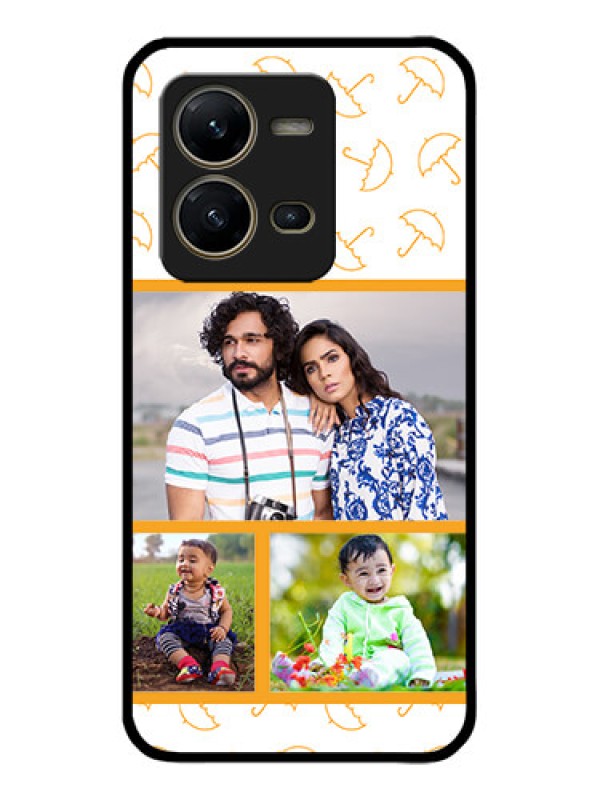 Custom Vivo V25 5G Custom Metal Phone CaseYellow Pattern Design