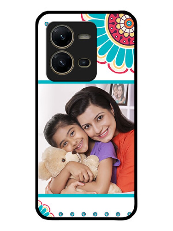 Custom Vivo V25 5G Custom Metal Phone CaseFlower Design