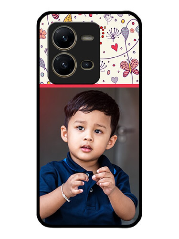 Custom Vivo V25 5G Custom Metal Phone CasePremium Floral Design