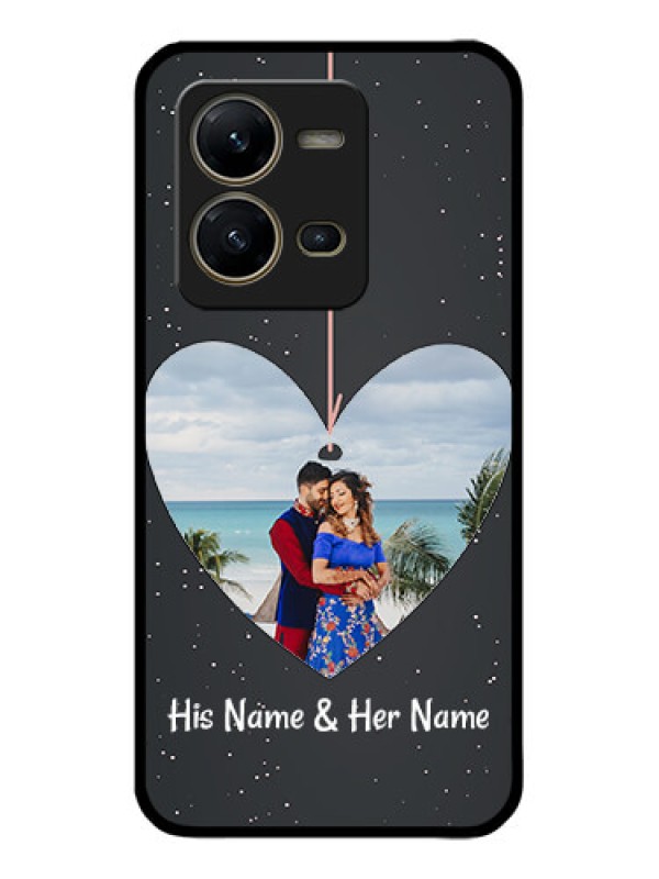 Custom Vivo V25 5G Custom Metal Phone CaseHanging Heart Design