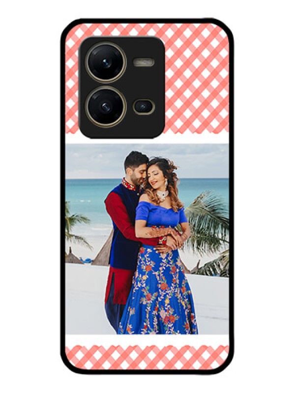 Custom Vivo V25 5G Custom Metal Phone CasePink Pattern Design