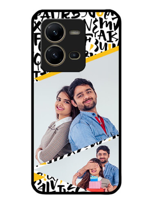 Custom Vivo V25 5G Custom Metal Phone CaseLetters Pattern Design