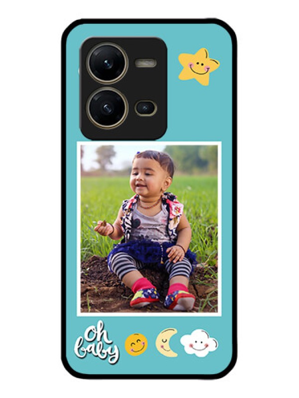 Custom Vivo V25 5G Custom Metal Phone CaseSmiley Kids Stars Design