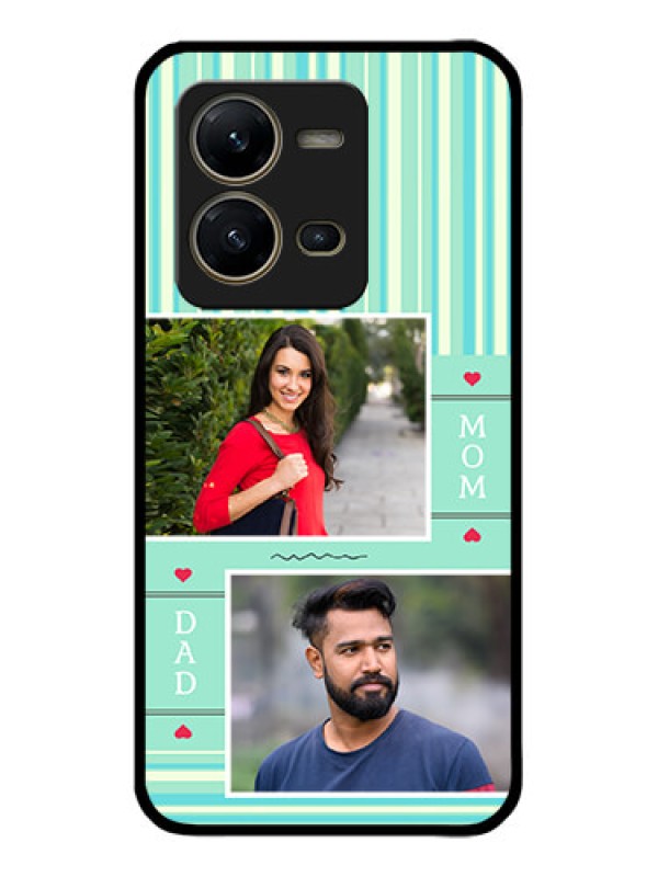 Custom Vivo V25 5G Custom Metal Phone CaseMom and Dad Pic Design