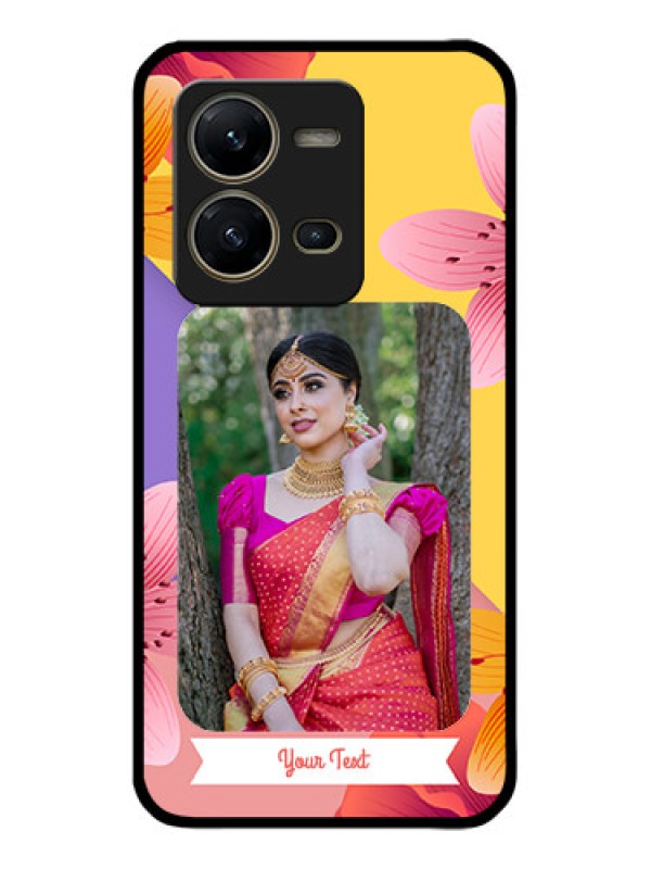 Custom Vivo V25 5G Custom Metal Phone Case3 Image With Vintage Floral Design