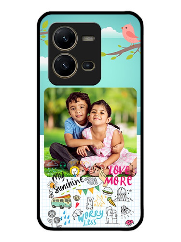 Custom Vivo V25 5G Custom Metal Phone CaseDoodle Love Design