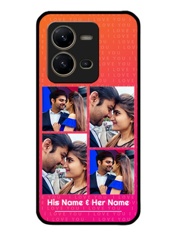 Custom Vivo V25 5G Custom Metal Phone CaseI Love You Pink Design