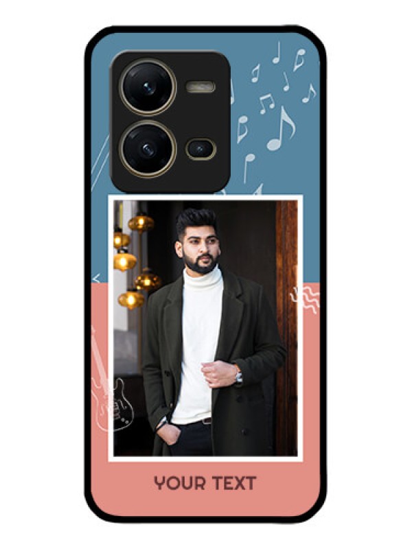 Custom Vivo V25 5G Custom Metal Phone CaseWith Color Musical Note Design