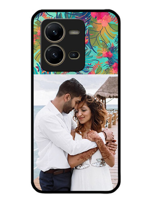 Custom Vivo V25 5G Custom Metal Phone CaseWatercolor Floral Design