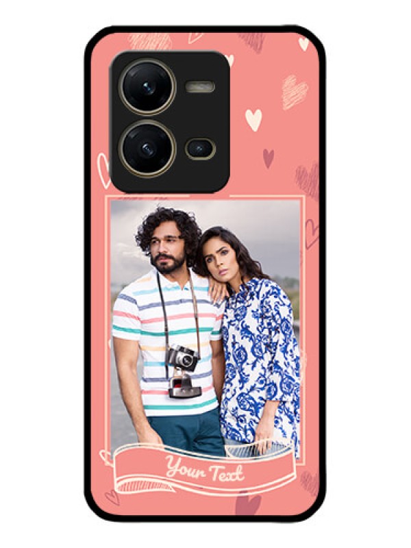 Custom Vivo V25 5G Custom Metal Phone CaseLove Doodle Art Design