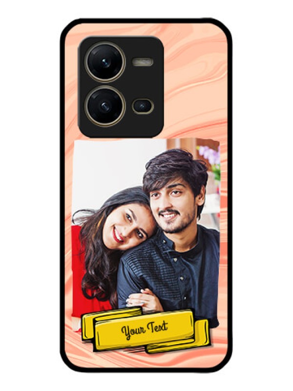 Custom Vivo V25 5G Custom Metal Phone CaseMarble Texture Design