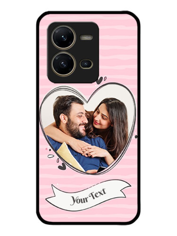 Custom Vivo V25 5G Custom Metal Phone CaseVintage Heart Design