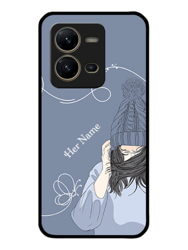 Custom Vivo V25 5G Custom Metal Phone CaseGirl In Winter Outfit Design