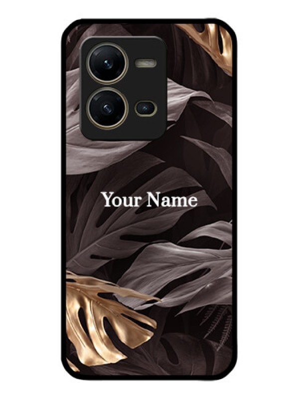 Custom Vivo V25 5G Custom Metal Phone CaseWild Leaves Digital Paint Design