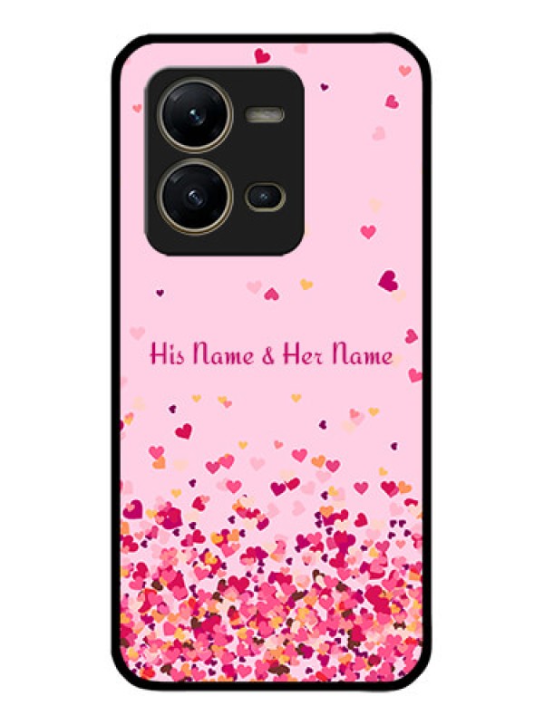 Custom Vivo V25 5G Custom Metal Phone CaseFloating Hearts Design