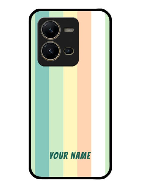 Custom Vivo V25 5G Custom Metal Phone CaseMulti - Colour Stripes Design