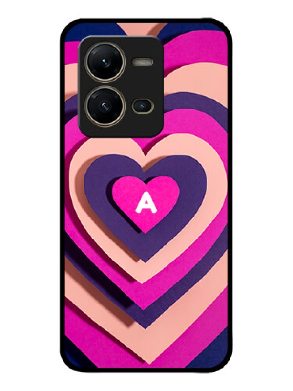 Custom Vivo V25 5G Custom Metal Phone CaseCute Heart Pattern Design