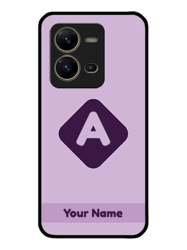 Custom Vivo V25 5G Custom Metal Phone CaseCustom Letter In Curved Badge Design