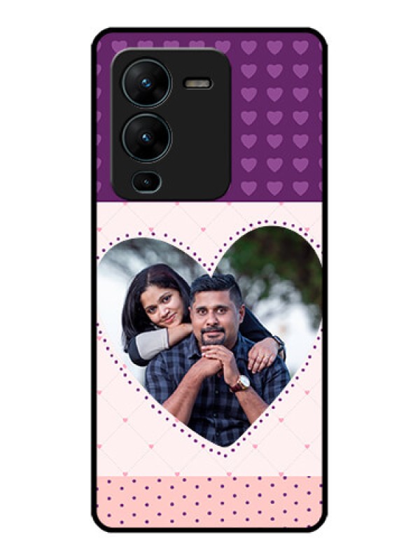 Custom Vivo V25 Pro 5G Custom Metal Phone CaseViolet Love Dots Design