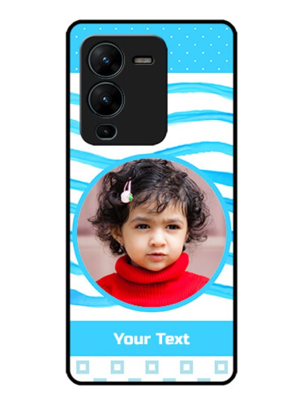 Custom Vivo V25 Pro 5G Custom Metal Phone CaseSimple Blue Case Design