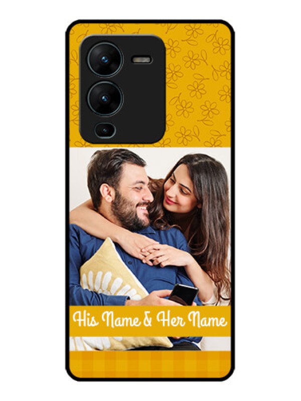 Custom Vivo V25 Pro 5G Custom Metal Phone CaseYellow Floral Design