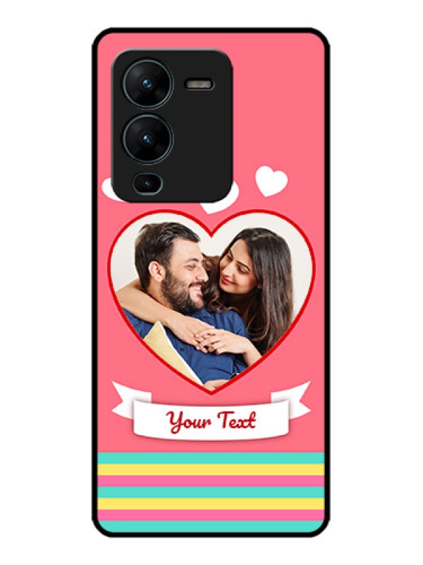 Custom Vivo V25 Pro 5G Custom Metal Phone CaseLove Shapes Doodle Design