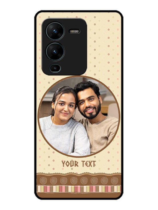 Custom Vivo V25 Pro 5G Custom Metal Phone CaseBrown Dotted Mobile Case Design