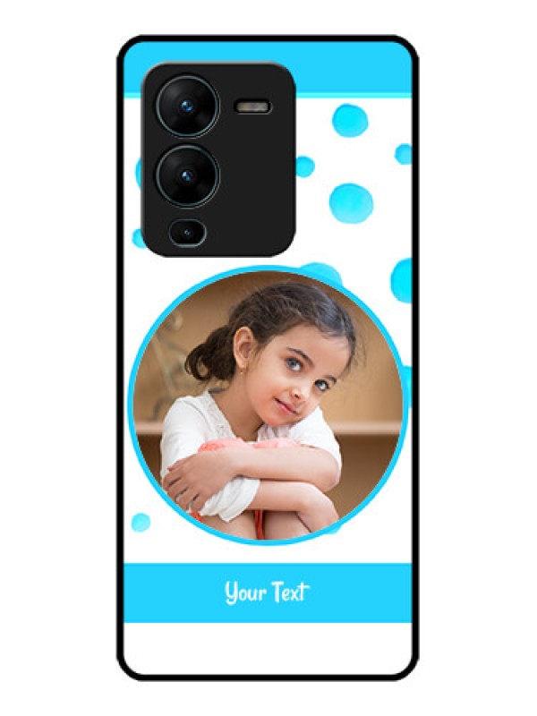Custom Vivo V25 Pro 5G Custom Metal Phone CaseBlue Bubbles Pattern Design