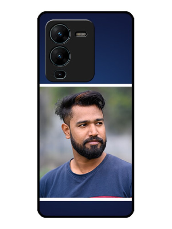 Custom Vivo V25 Pro 5G Custom Metal Phone CaseSimple Royal Blue Design