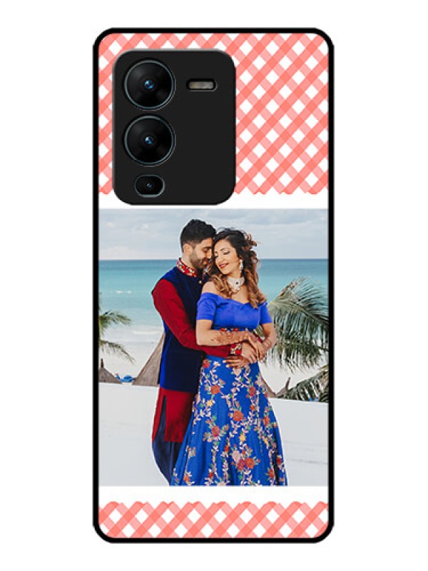 Custom Vivo V25 Pro 5G Custom Metal Phone CasePink Pattern Design