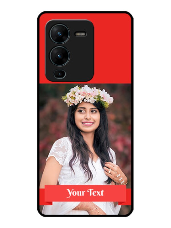 Custom Vivo V25 Pro 5G Custom Metal Phone CaseSimple Red Color Design