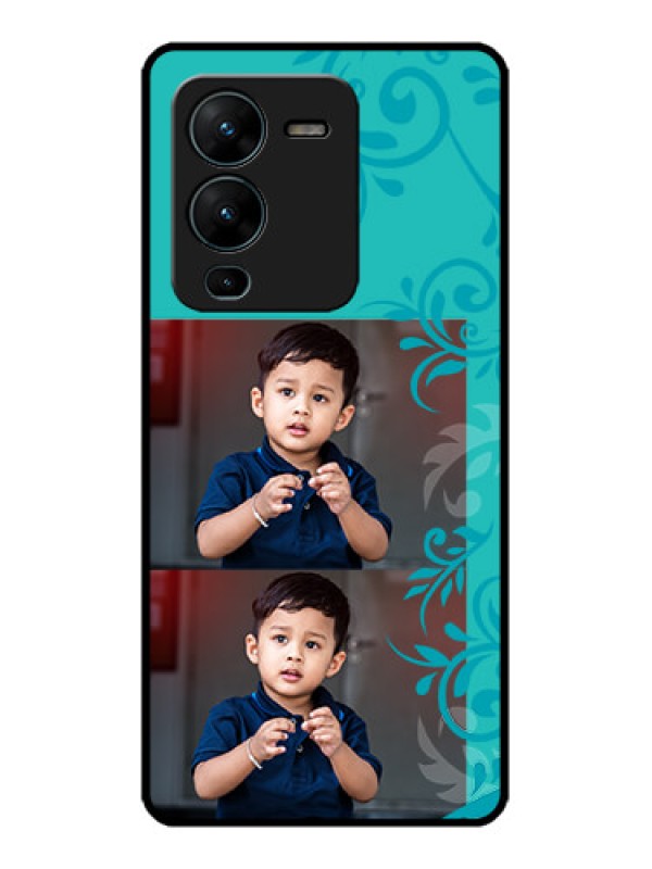 Custom Vivo V25 Pro 5G Custom Metal Phone CaseWith Photo And Green Floral Design