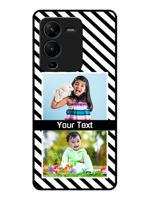 Custom Vivo V25 Pro 5G Custom Metal Phone CaseBlack And White Stripes Design