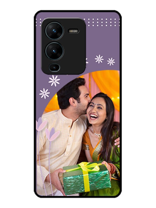 Custom Vivo V25 Pro 5G Custom Metal Phone CaseLavender Flowers Design