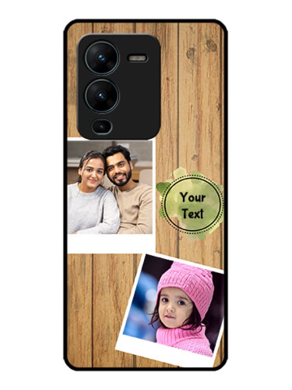 Custom Vivo V25 Pro 5G Custom Metal Phone CaseWooden Texture Design