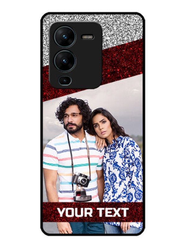 Custom Vivo V25 Pro 5G Custom Metal Phone CaseImage Holder With Glitter Strip Design