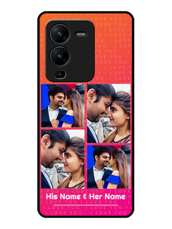 Custom Vivo V25 Pro 5G Custom Metal Phone CaseI Love You Pink Design