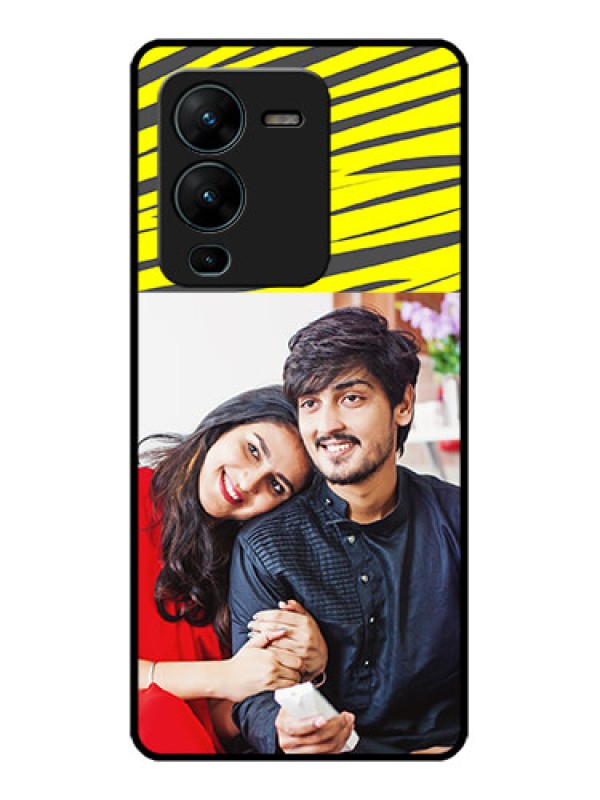 Custom Vivo V25 Pro 5G Custom Metal Phone CaseYellow Abstract Design