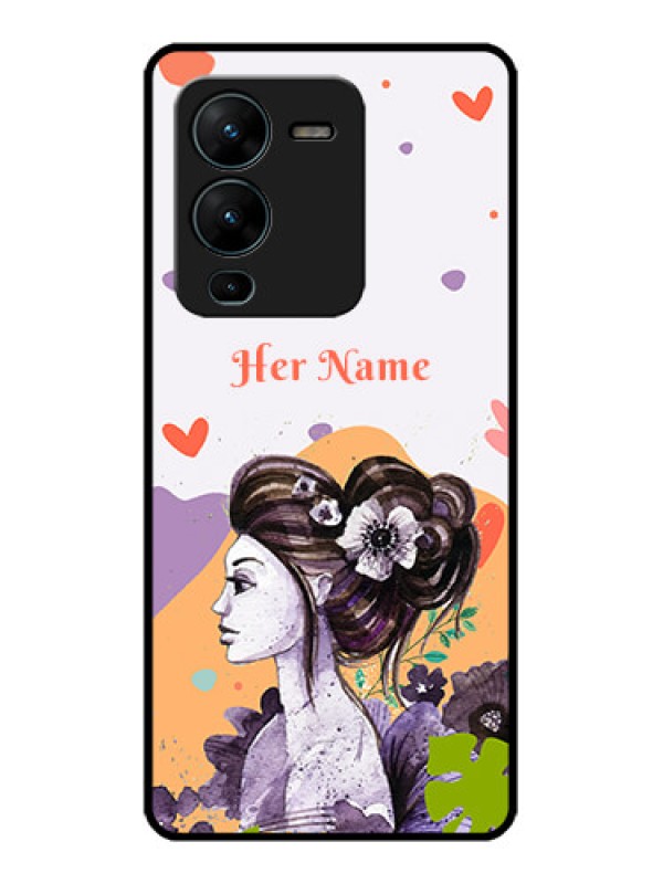 Custom Vivo V25 Pro 5G Custom Metal Phone CaseWoman And Nature Design