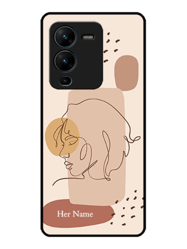 Custom Vivo V25 Pro 5G Custom Metal Phone CaseCalm Woman Line Art Design