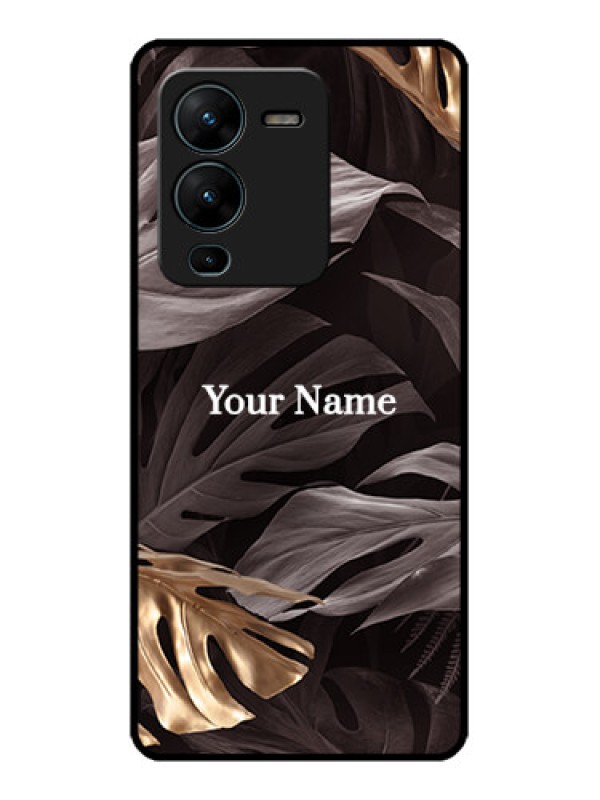 Custom Vivo V25 Pro 5G Custom Metal Phone CaseWild Leaves Digital Paint Design