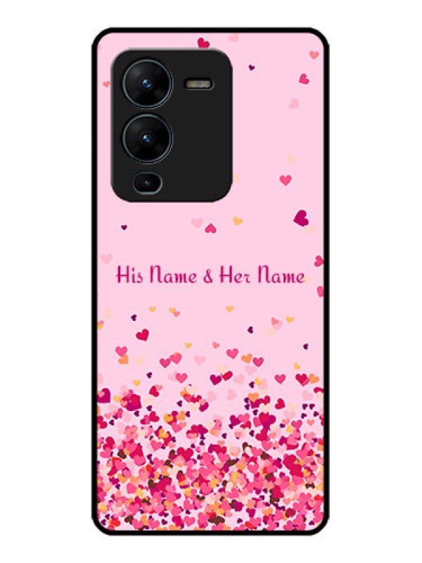 Custom Vivo V25 Pro 5G Custom Metal Phone CaseFloating Hearts Design