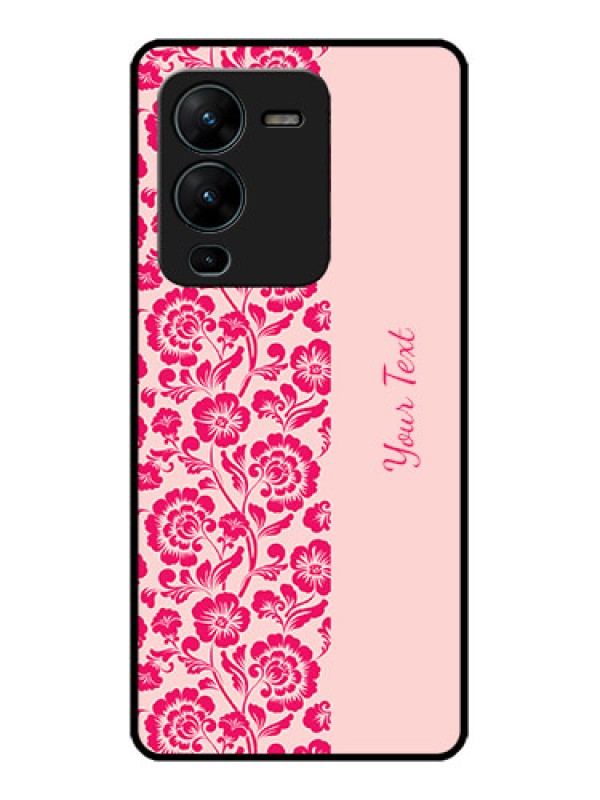 Custom Vivo V25 Pro 5G Custom Metal Phone CaseAttractive Floral Pattern Design